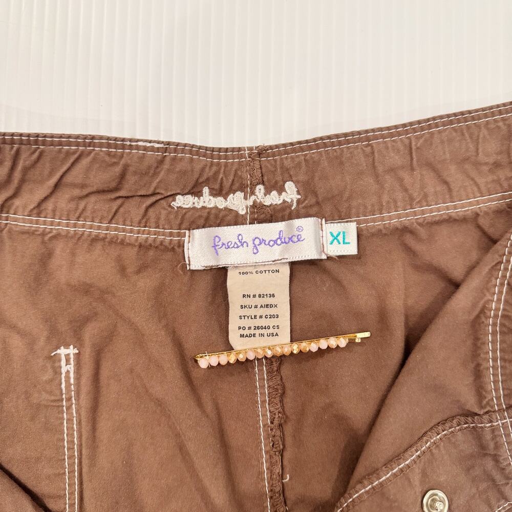 Fresh Produce Capri Pants Brown Cotton Women’s XL Coastal Casual Resort Natural - Picture 10 of 16